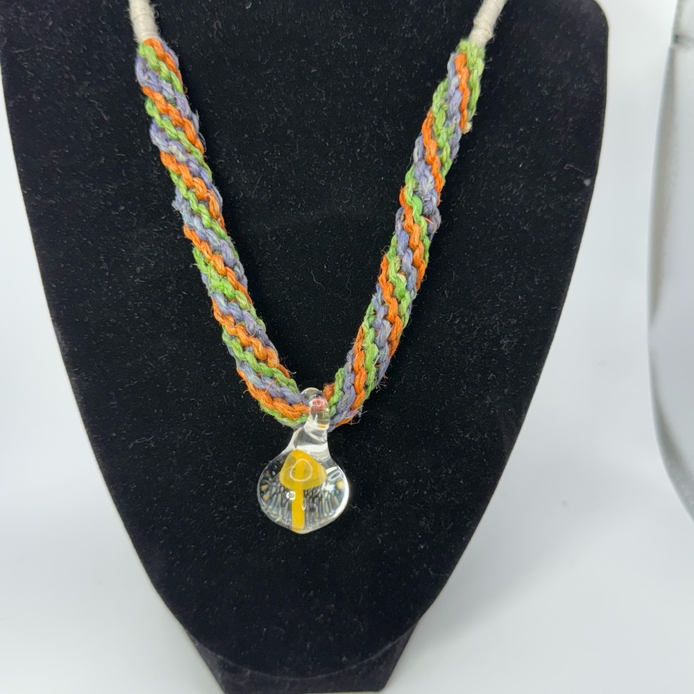 Mushroom Blown‎ Glass Necklace